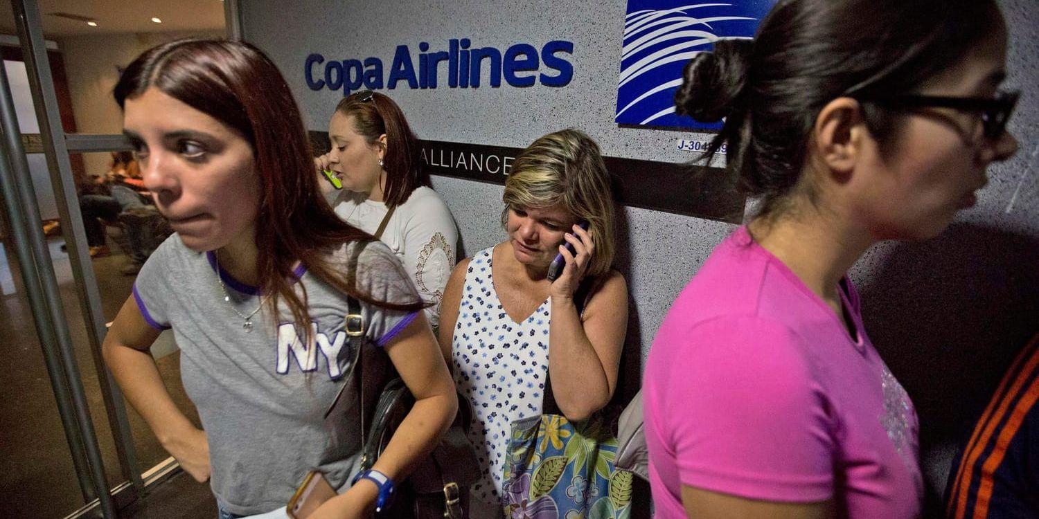 Flygstoppet har gett många resenärer problem. Bild från Caracas i början av april.
