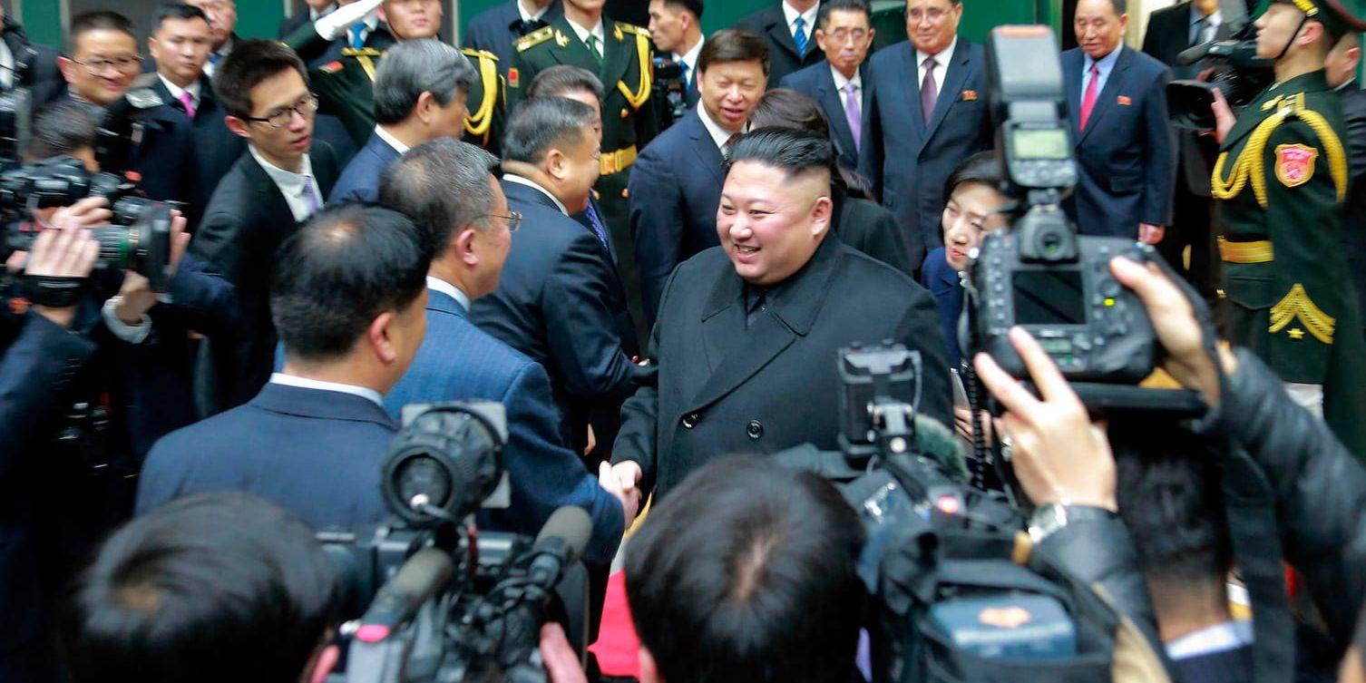 Nordkoreas diktator Kim Jong-Un på besök i Kina nyligen.