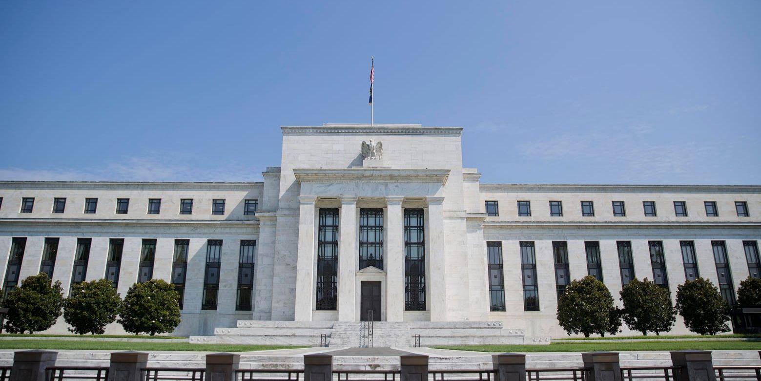 Federal Reserve-byggnaden i Washington DC. Arkivbild.