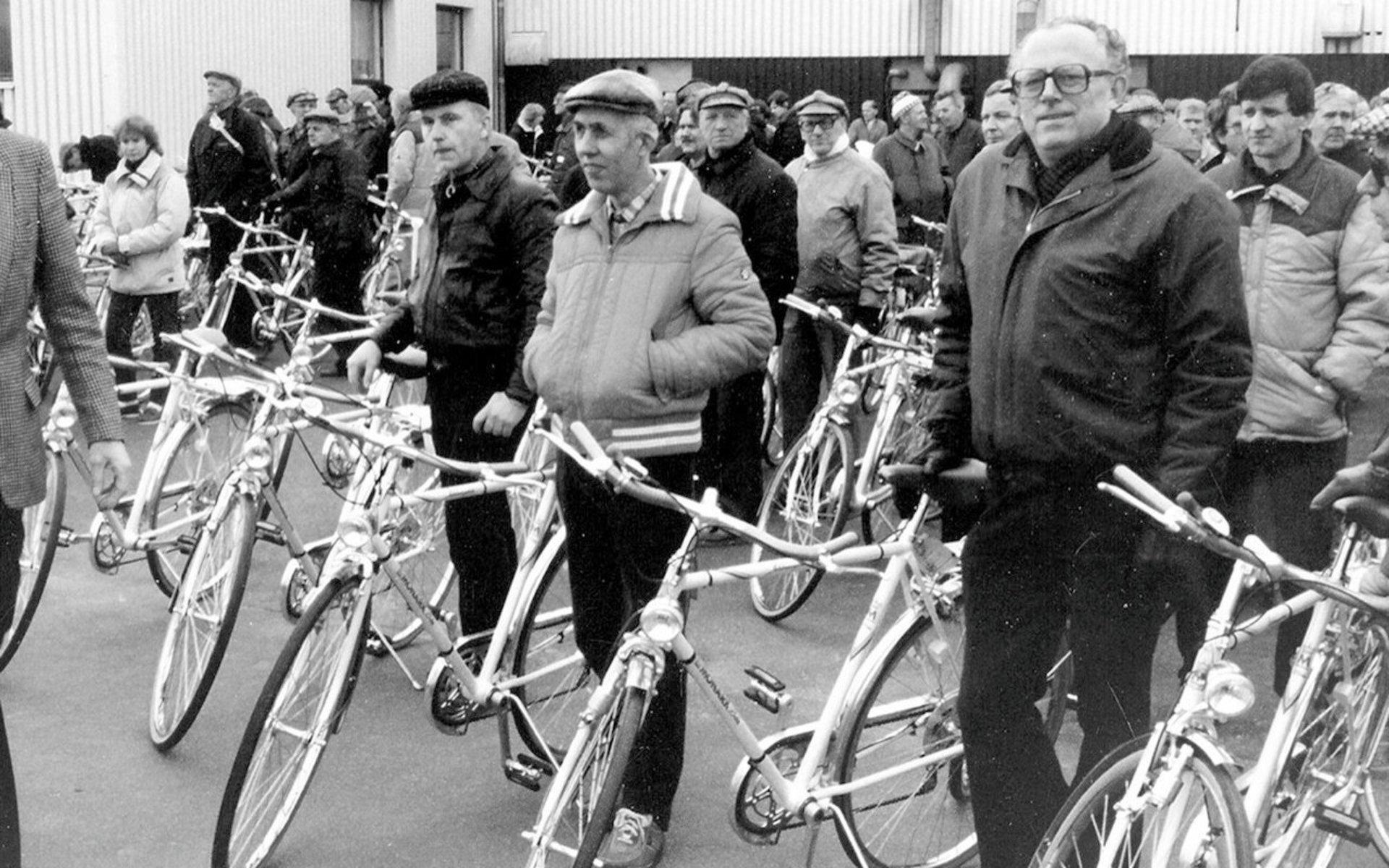 Cykelutdelning på Monarks 75-årsjubileum 1983.