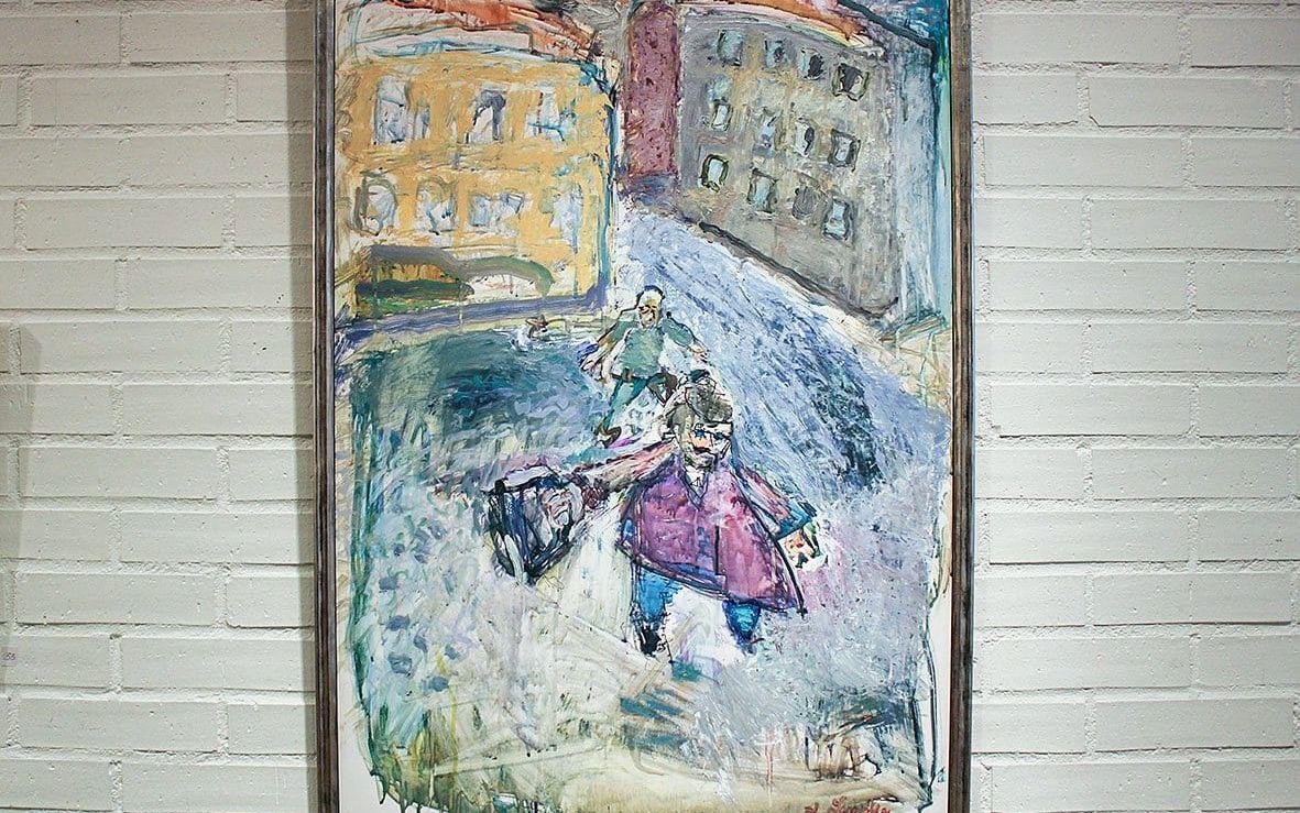 Bland Lennart Lempkes konst finns bland annat en egen version av ”Damen med handväskan”. BILD: Linda Glendell