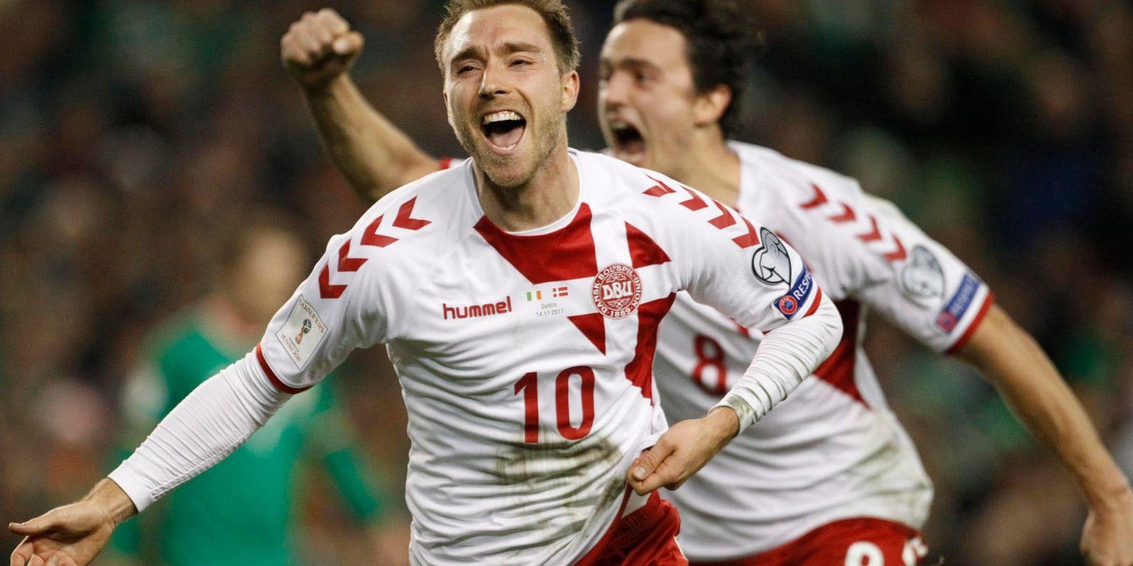 Christian Eriksen gjorde tre mål när Danmark tog sig till VM.