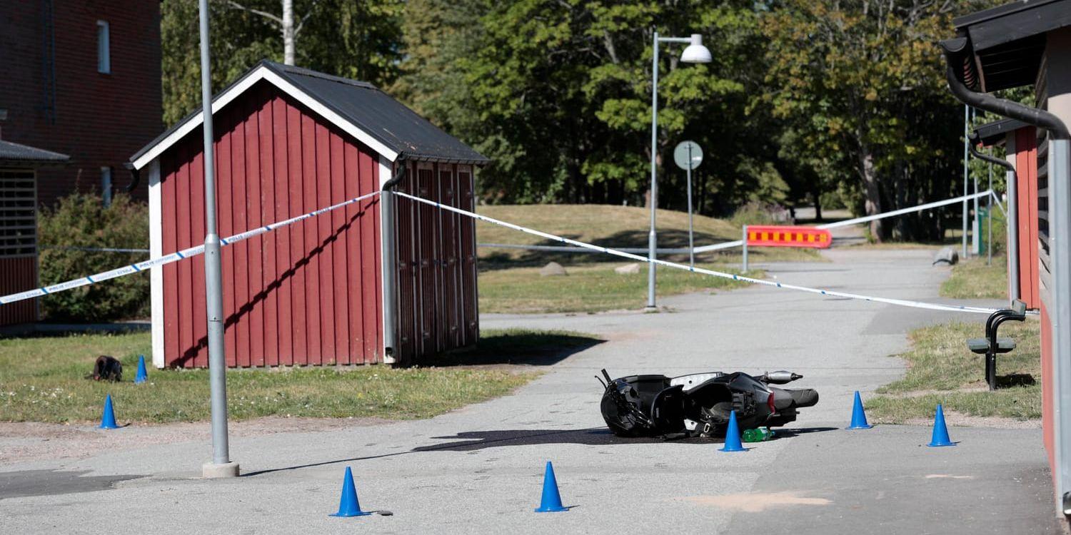 Två personer mördades i Vivalla, Örebro, i början av juli. Arkivbild från brottsplatsen.