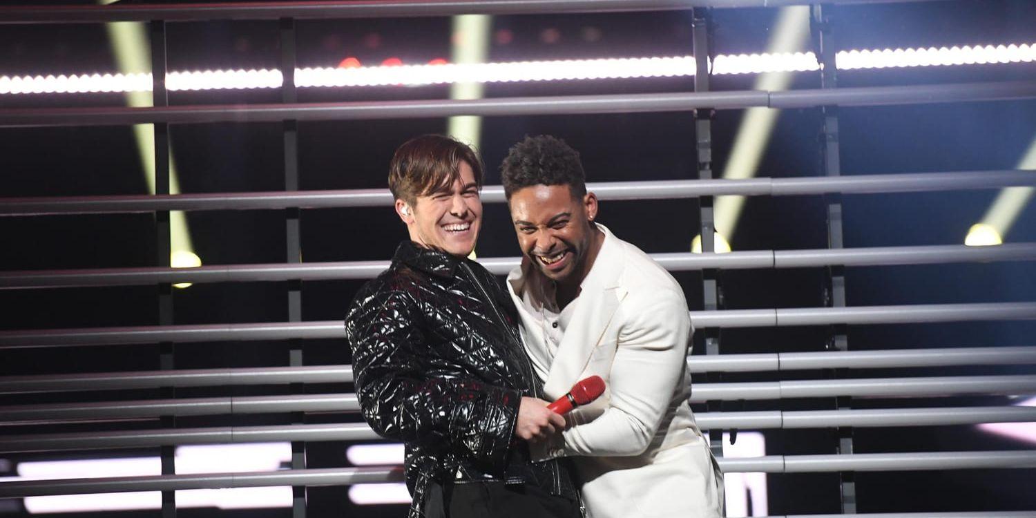 Benjamin Ingrosso och John Lundvik gick vidare till final i Melodifestivalens första deltävling i lördags.