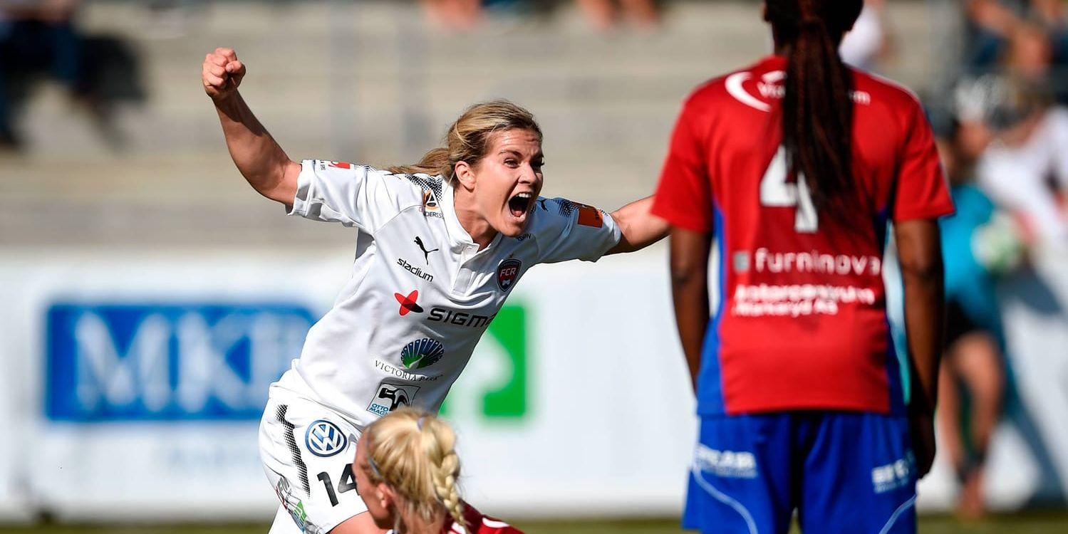 Hanna Folkesson firar efter sitt 1–0-mål – men jublet fastnade i halsen.
