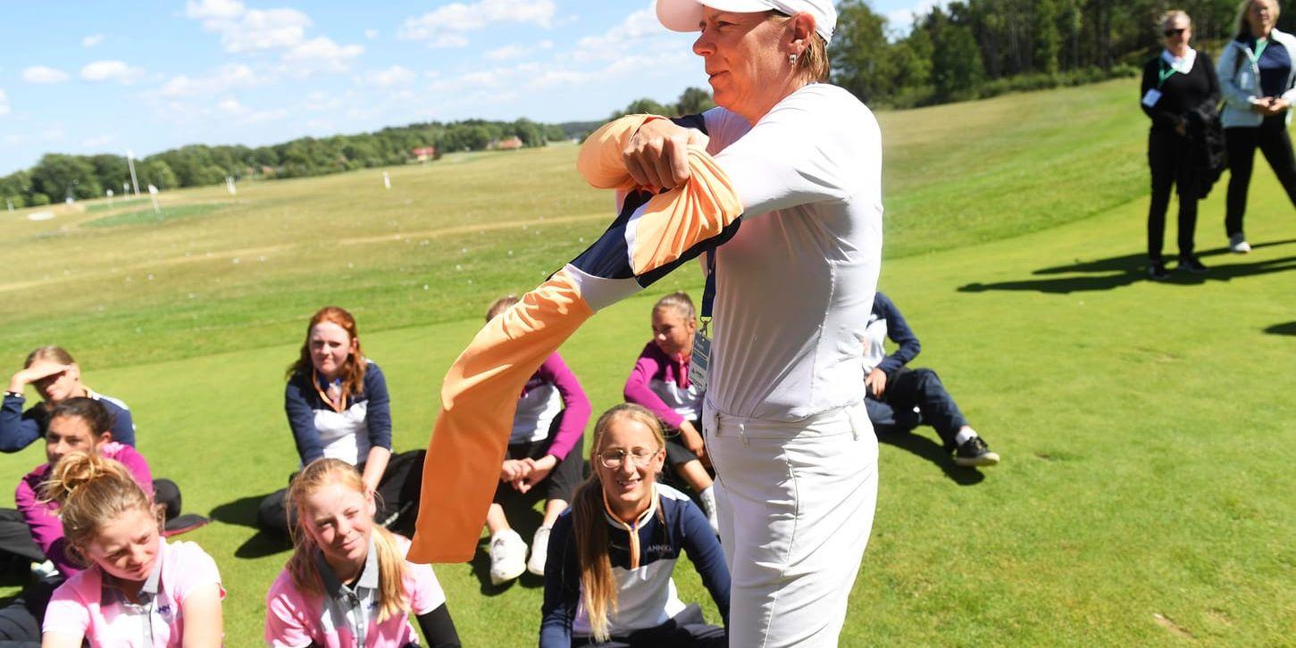 Annika Sörenstam på Kungliga Drottningholms Golfklubb där juniortävlingen Annika Invitational spelas. "Allt hårt arbete är verkligen värt det när man ser resultatet", säger hon.
