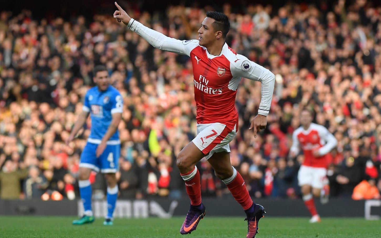 15. Alexis Sanchez, Arsenal. Veckolön: 130 000 pund till 2018. Foto: Bildbyrån