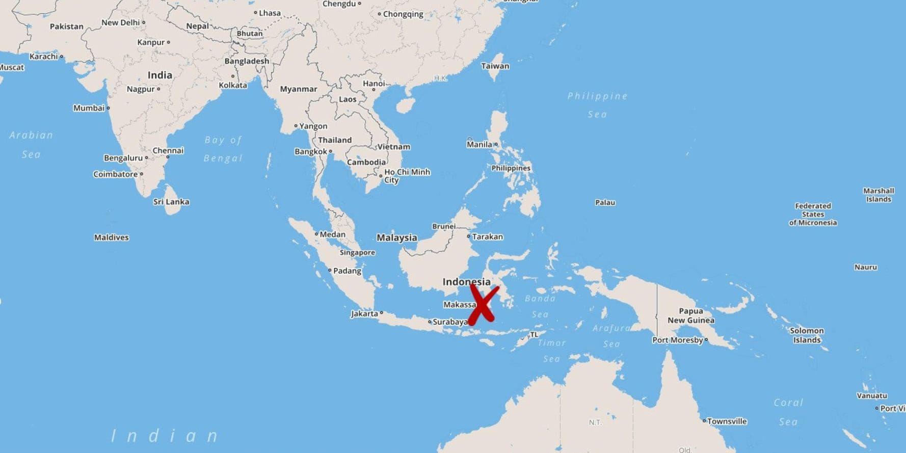 Färjeolyckan inträffade utanför den indonesiska ön Sulawesi.