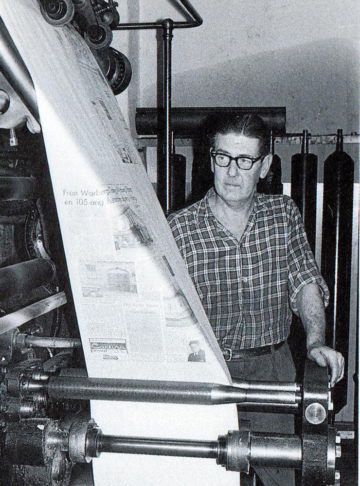 no Bergström trycker sista numret av Varbergs Tidning. Det är den 31 oktober 1962.