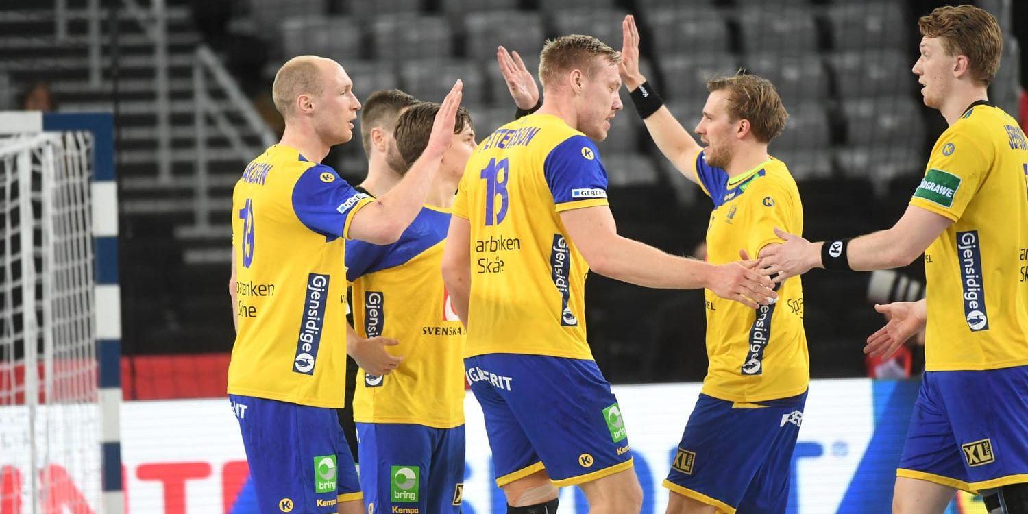 Sverige jublar efter en planenlig seger mot Vitryssland.