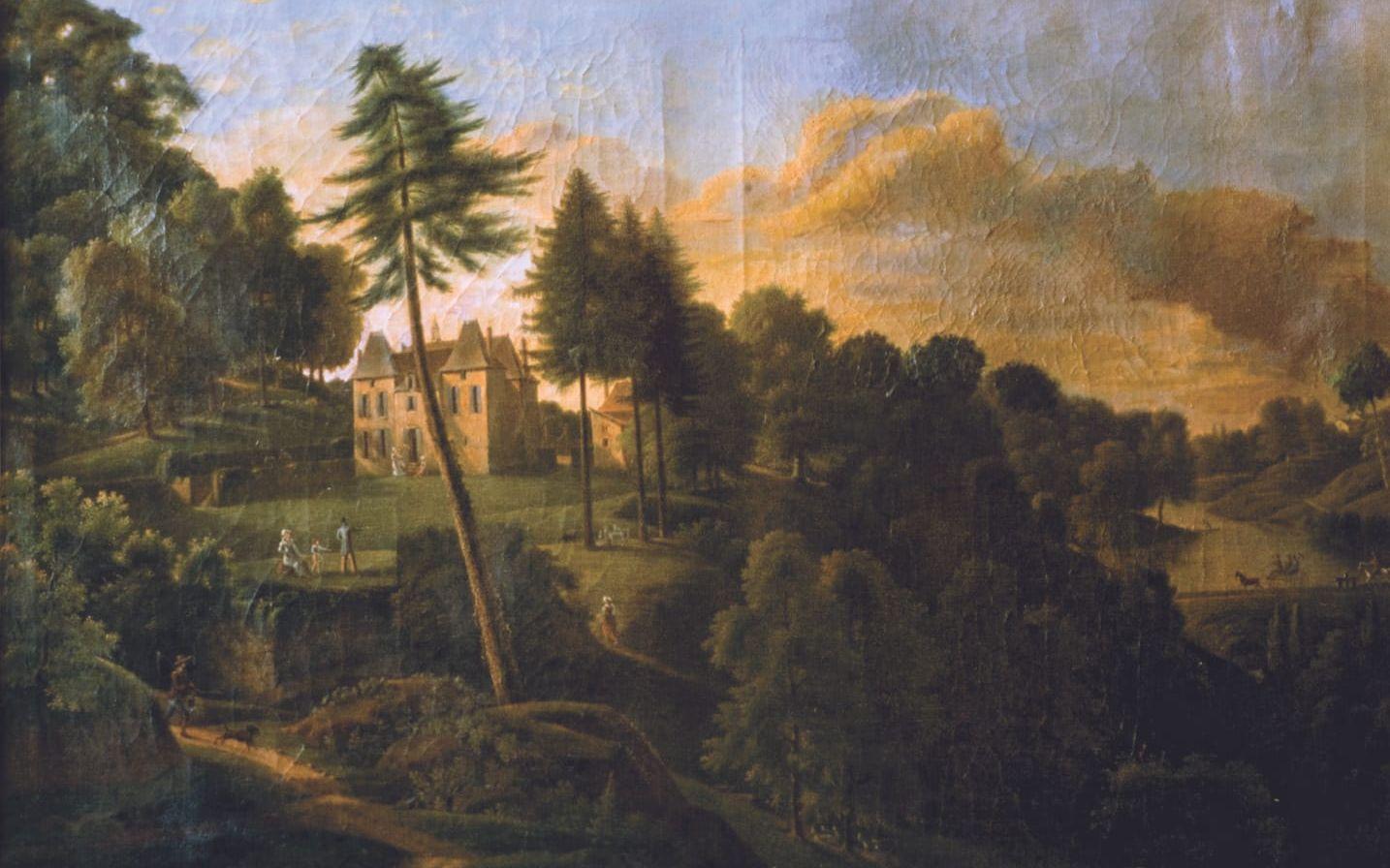 Avbildat. Oljemålningen av Chateau du Grand Val gjordes av François Pinot du Petit-Bois i slutet av 1700-talet.