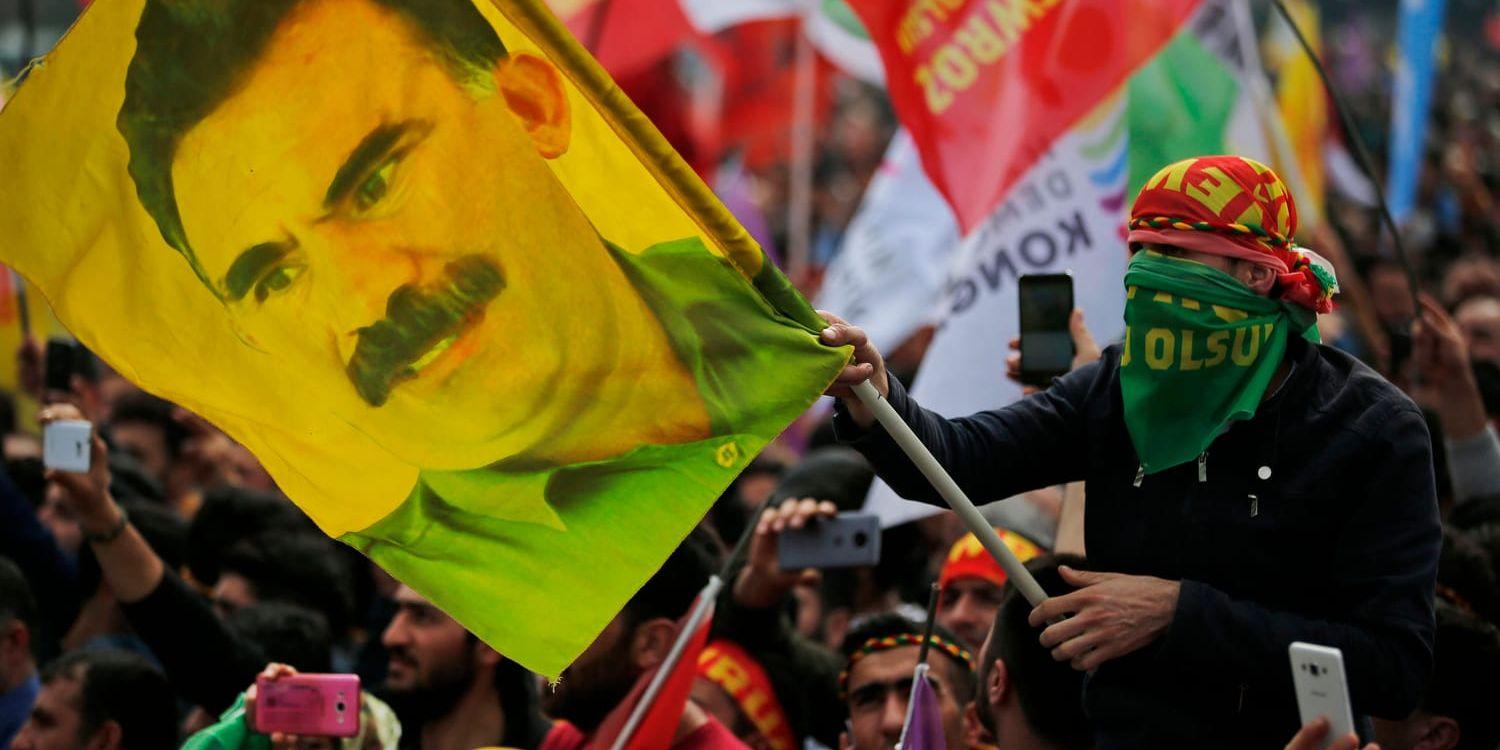 En demonstration tidigare i år till stöd för den fängslade PKK-ledaren Abdullah Öcalan. Arkivbild.