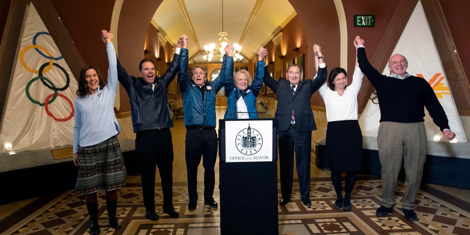 Salt Lake Citys OS-kommitté jublar över framgången.