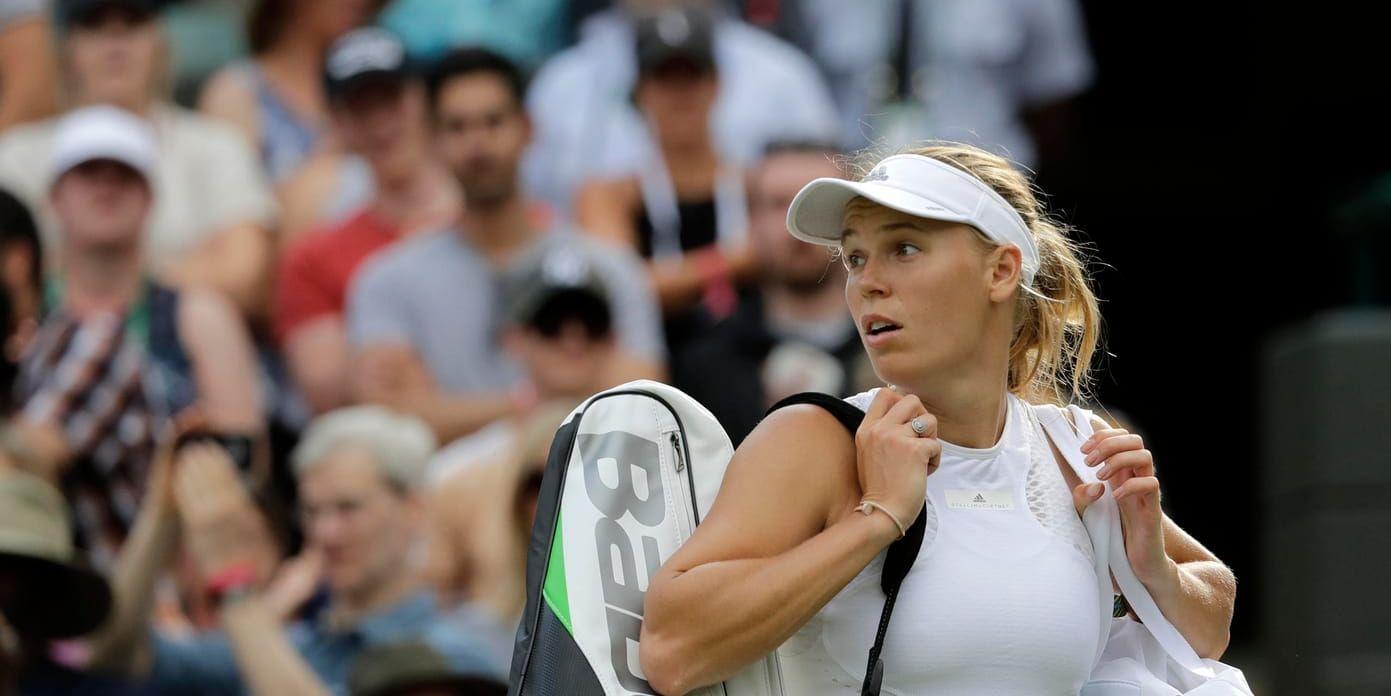 Caroline Wozniackis Wimbledonäventyr tog slut tidigt.