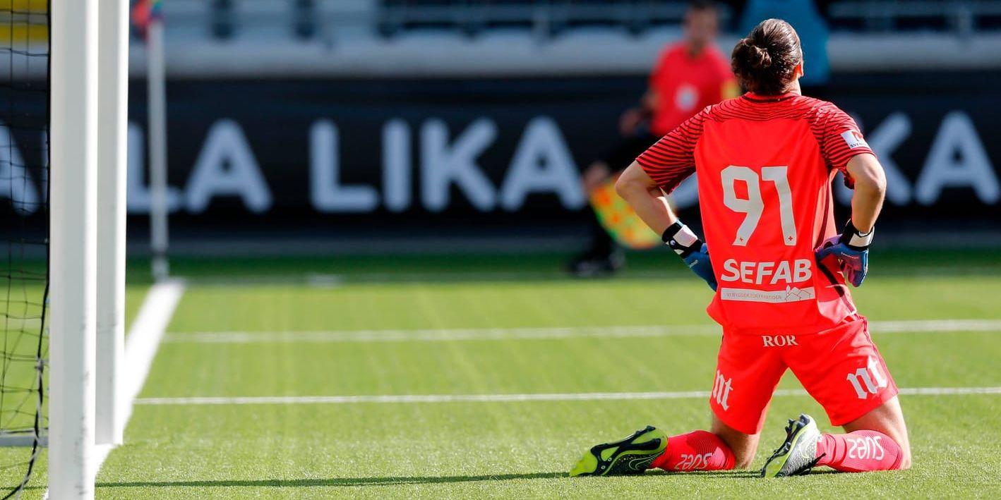 IFK Norrköpings målvakt David Mitov Nilsson deppar. Arkivbild.