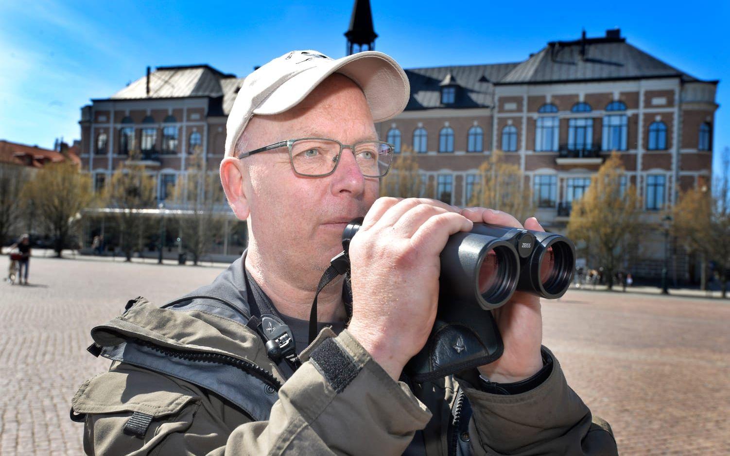 Mikael Nord skådar gärna fågel på Getterön men även inne i stan finns det fågelliv att upptäcka.