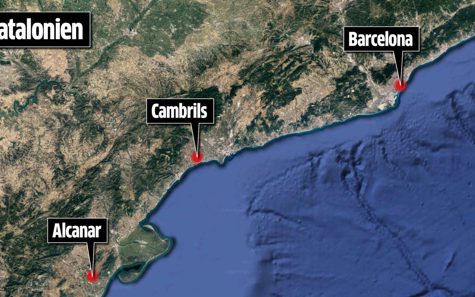 Här har attackerna i Spanien inträffat. Bild: GP