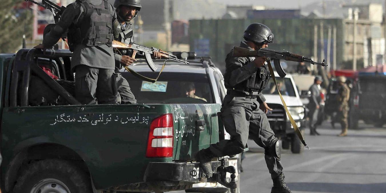 Terrorattacker är ett stort problem i Kabul. Bild från ett dåd tidigare i september.