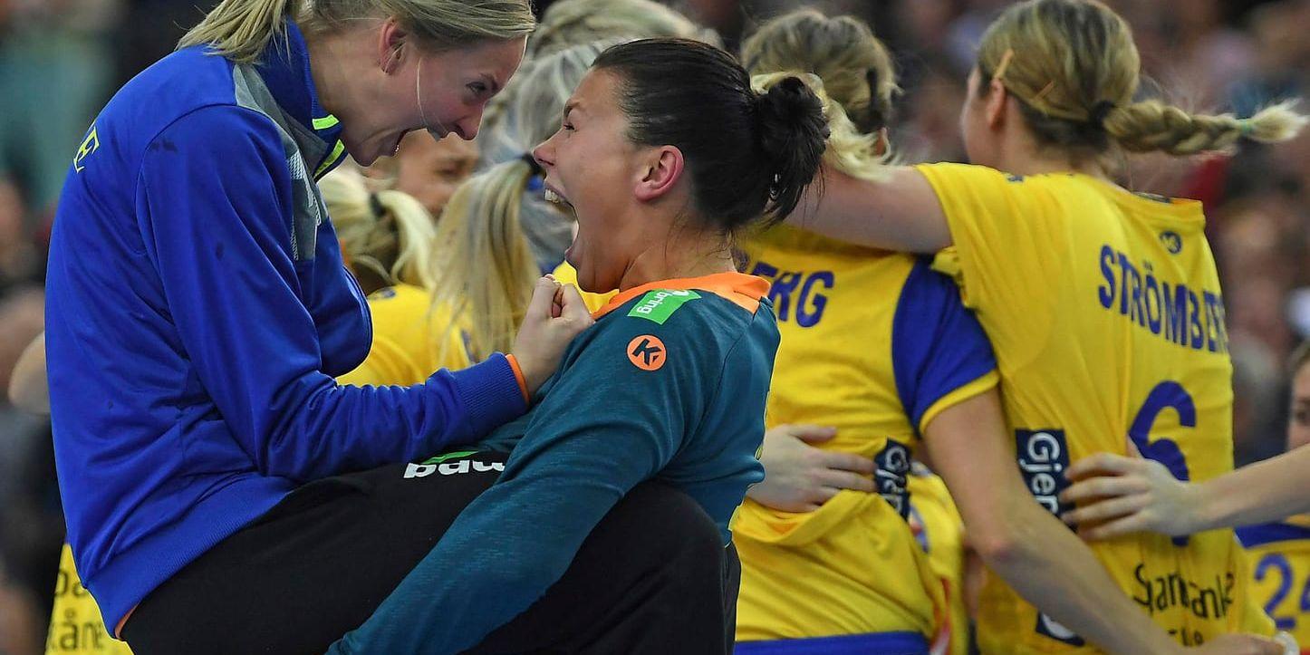 Hanna Blomstrand blev utsedd till Sveriges bästa spelare i segern mot Danmark.