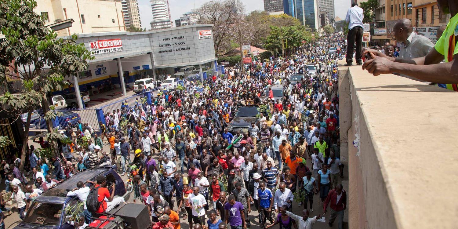 Regeringskritisk demonstration i Nairobi i onsdags.