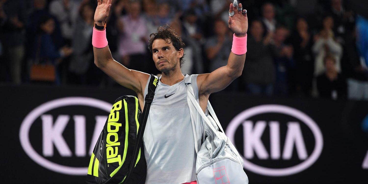 Världsettan Rafael Nadal tvingades bryta i Melbourne.
