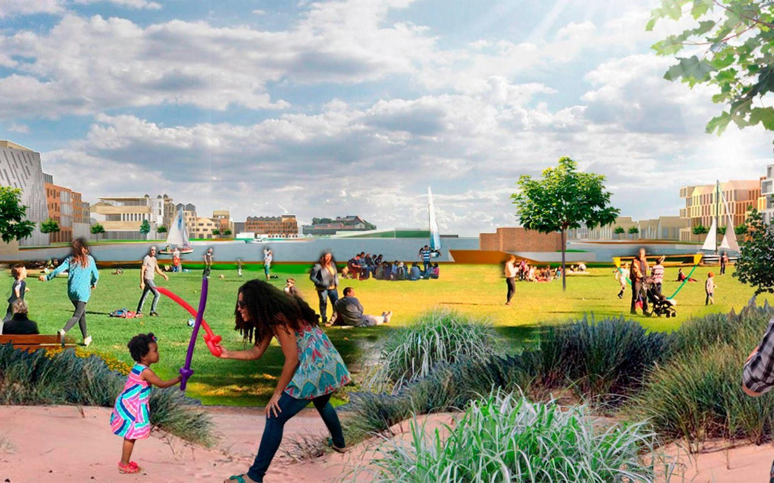Grönområden uppskattas av många som har lämnat åsikter om förslagen till Västerport. Bild: Team EG Architects