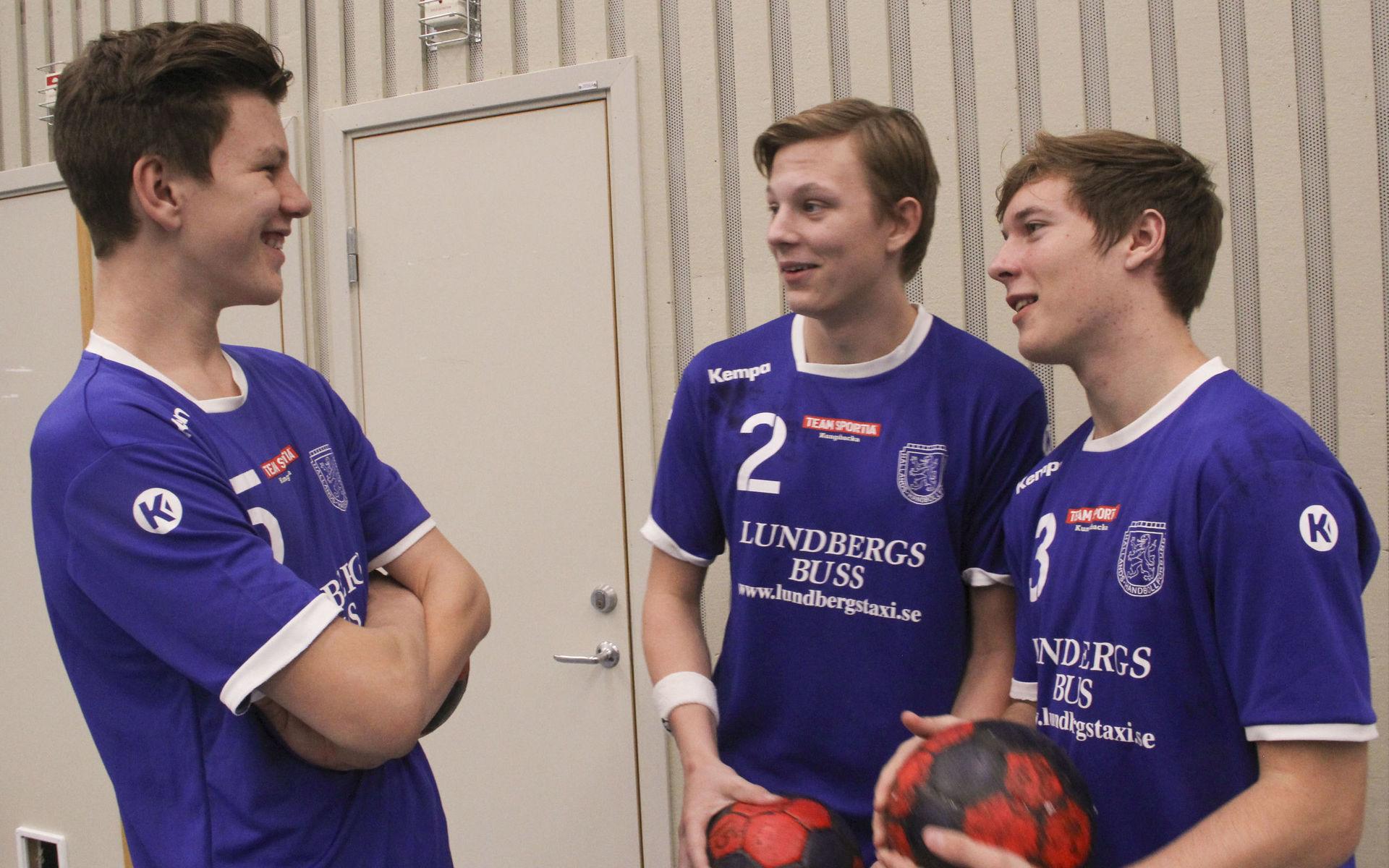 David Mitterer Stråhle, Petter Donaldson och Hampus Rydberg är HK Varbergs inslag i Hallandslaget som spelar i Nyköping till helgen.