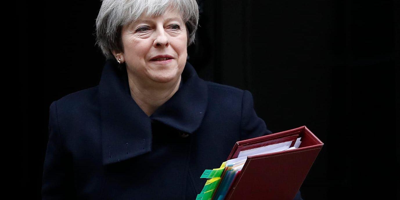 Senast på söndag behöver Storbritanniens premiärminister Theresa May nå en uppgörelse med EU om det ska gå att inleda förhandlingar om framtida handelsavtal och övergångsregler. Arkivfoto.