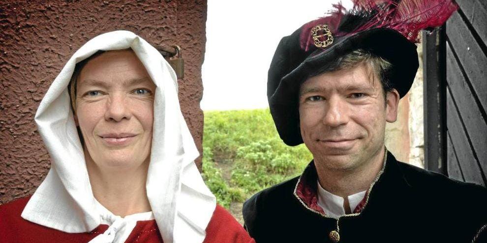 Syskon. 1600-talsforskarna Anna och Andreas Karlsson i tidsenlig klädsel.