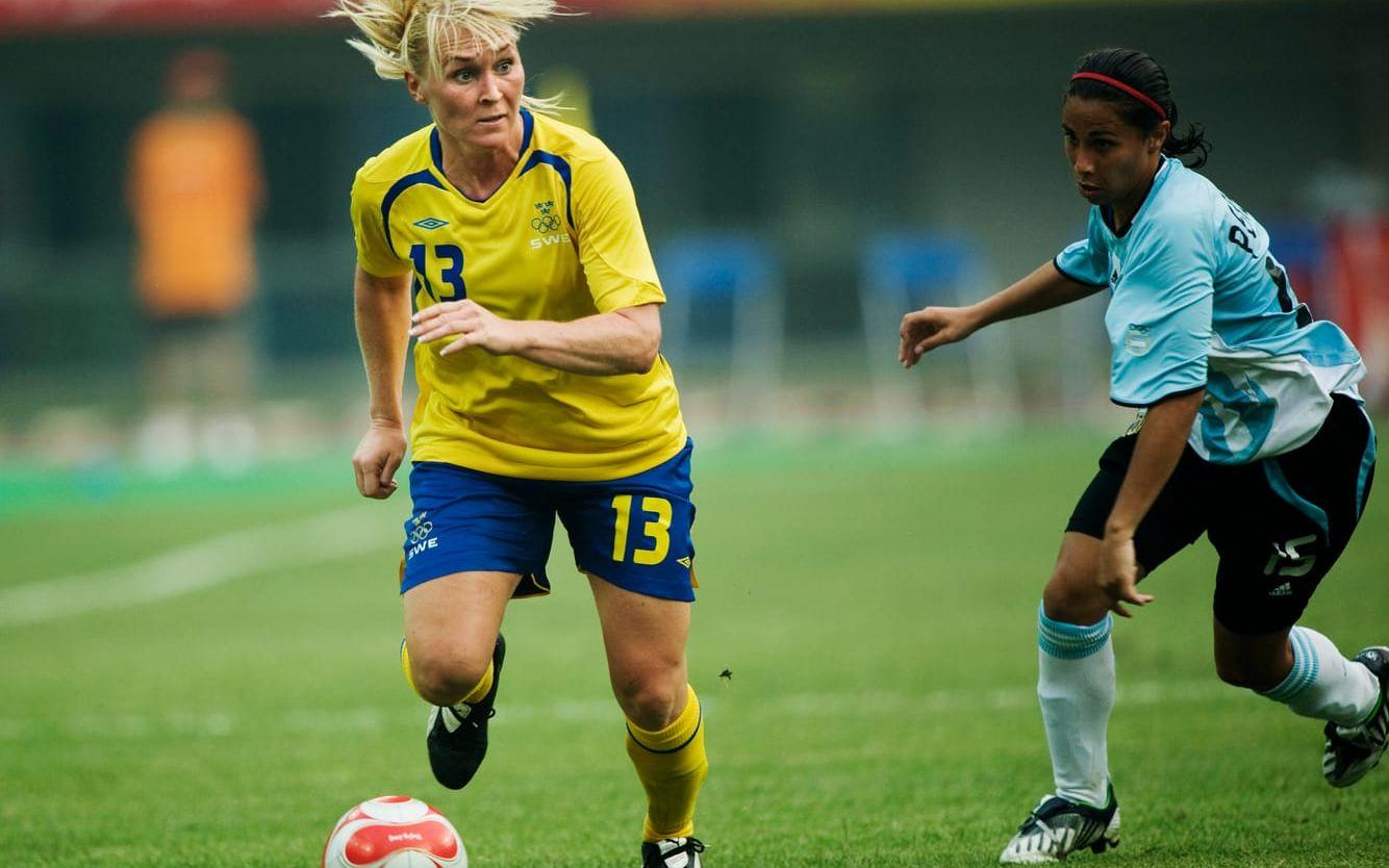 Frida Östberg, 39, spelade i svenska landslaget 2001-2008. Hon var bland annat med i VM 2003 och 2007, samt OS 2004 och 2008. Bildbyrån.