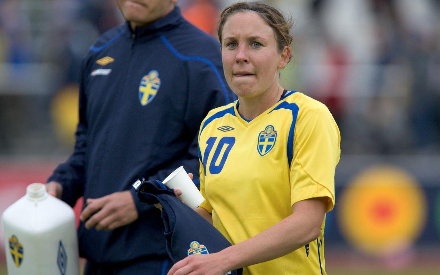 Hanna Ljungberg, 38, en av Sveriges största under 2000-talet. Och det med: VM-silver 2003, EM-silver 2001, 130 landskamper och 72 mål, Sveriges främsta fotbollsspelare 2002, världens tredje bästa fotbollsspelare 2003. Bildbyrån.