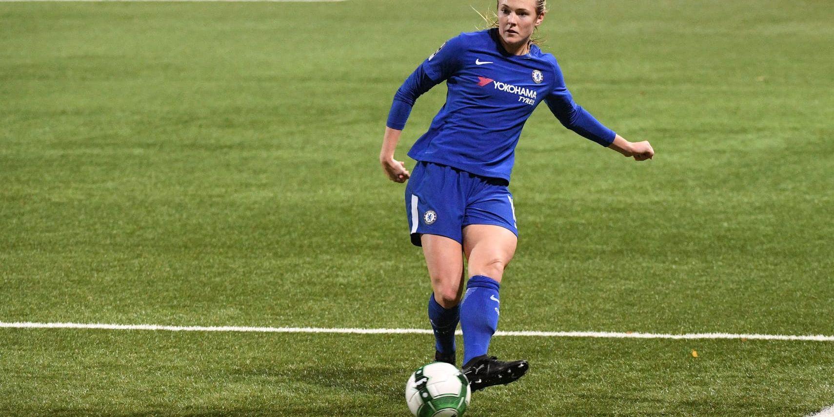 Chelseas Magdalena Eriksson spelade fram Fran Kirby till ett av anfallarens två mål i FA-cupsemifinalen mot Manchester City. I finalen ställs Chelsea mot Arsenal. Arkivbild.