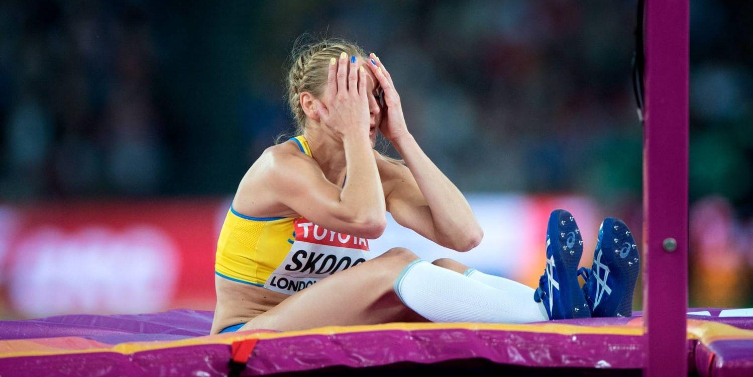 Sofie Skoog rev ut sig på 1,92 i höjdhoppskvalet och gick inte vidare under friidrotts-VM i London.