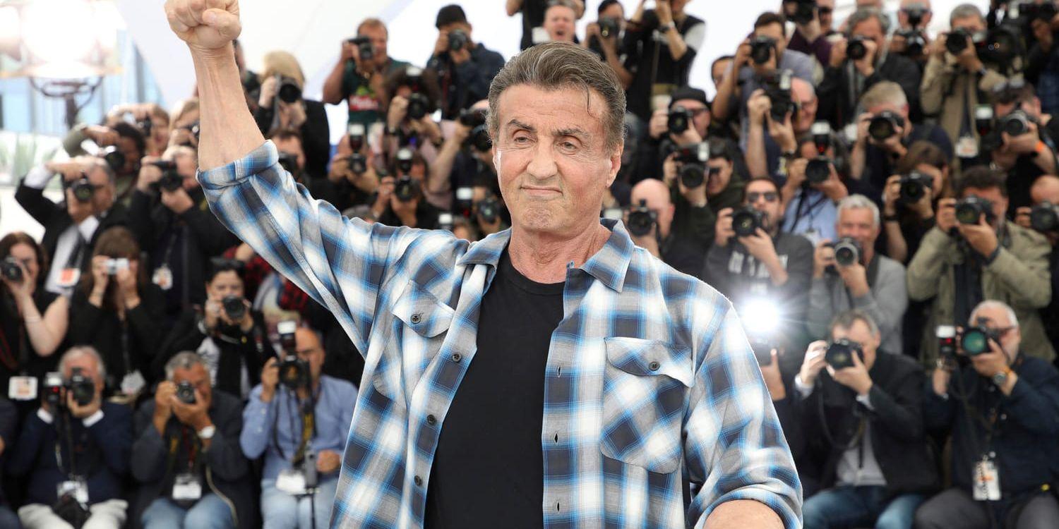 Sylvester Stallone, 73, är tillbaka i Cannes för att prata om den femte (och möjligen sista) filmen i "Rambo"-serien.