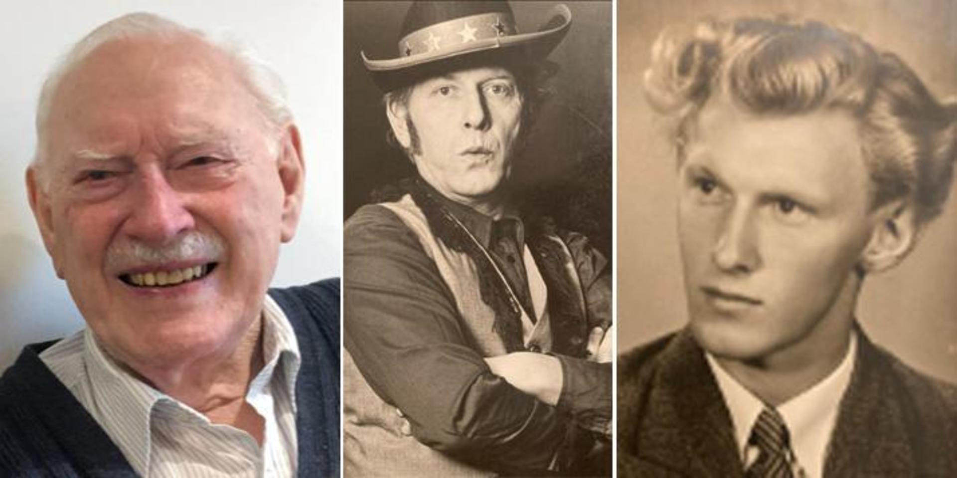 Karl-Olof Andersson blev 92 år gammal. De äldre bilderna visar honom i 20-årsåldern (till höger) och som revyartist (mitten).