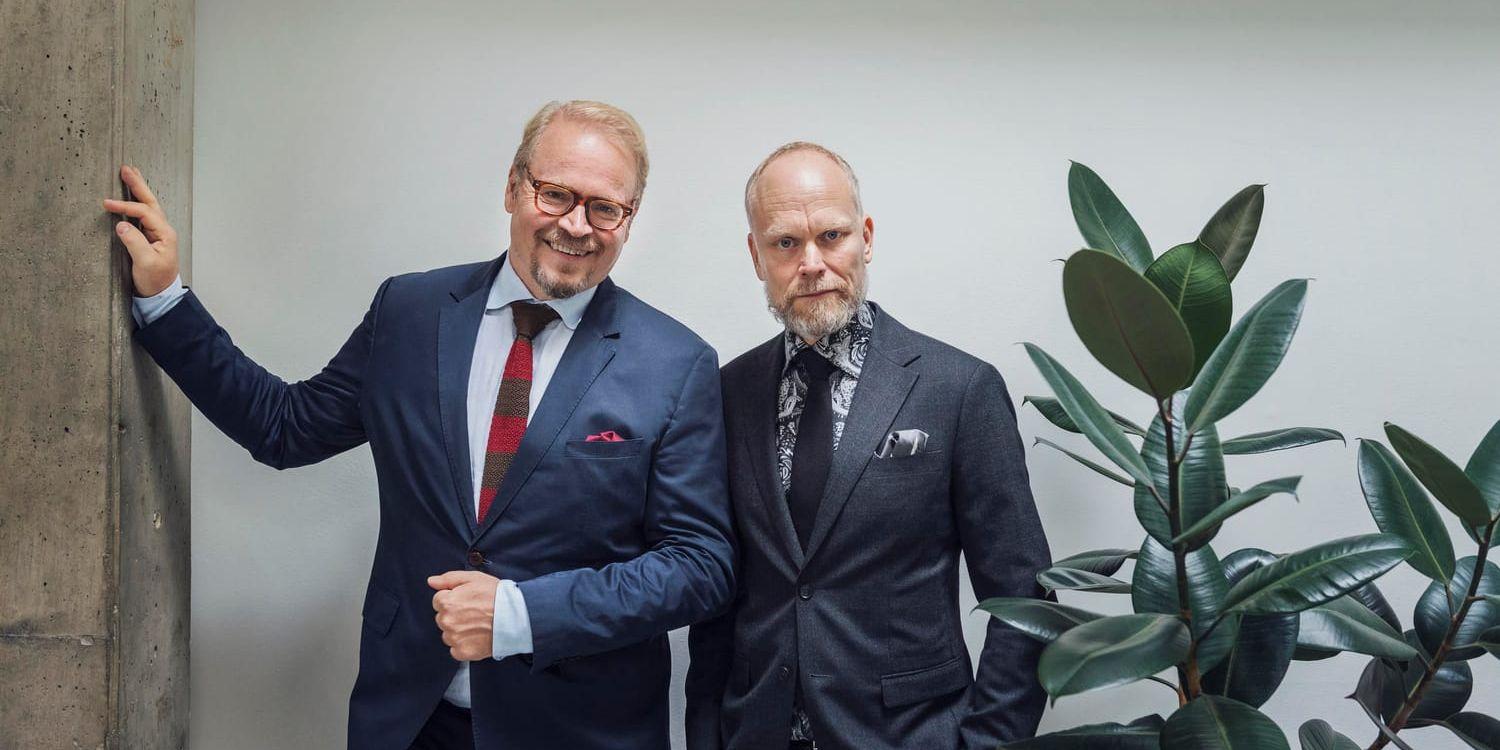 Fredrik Lindström och Kristian Luuk är programledare i "På spåret". Arkivbild.