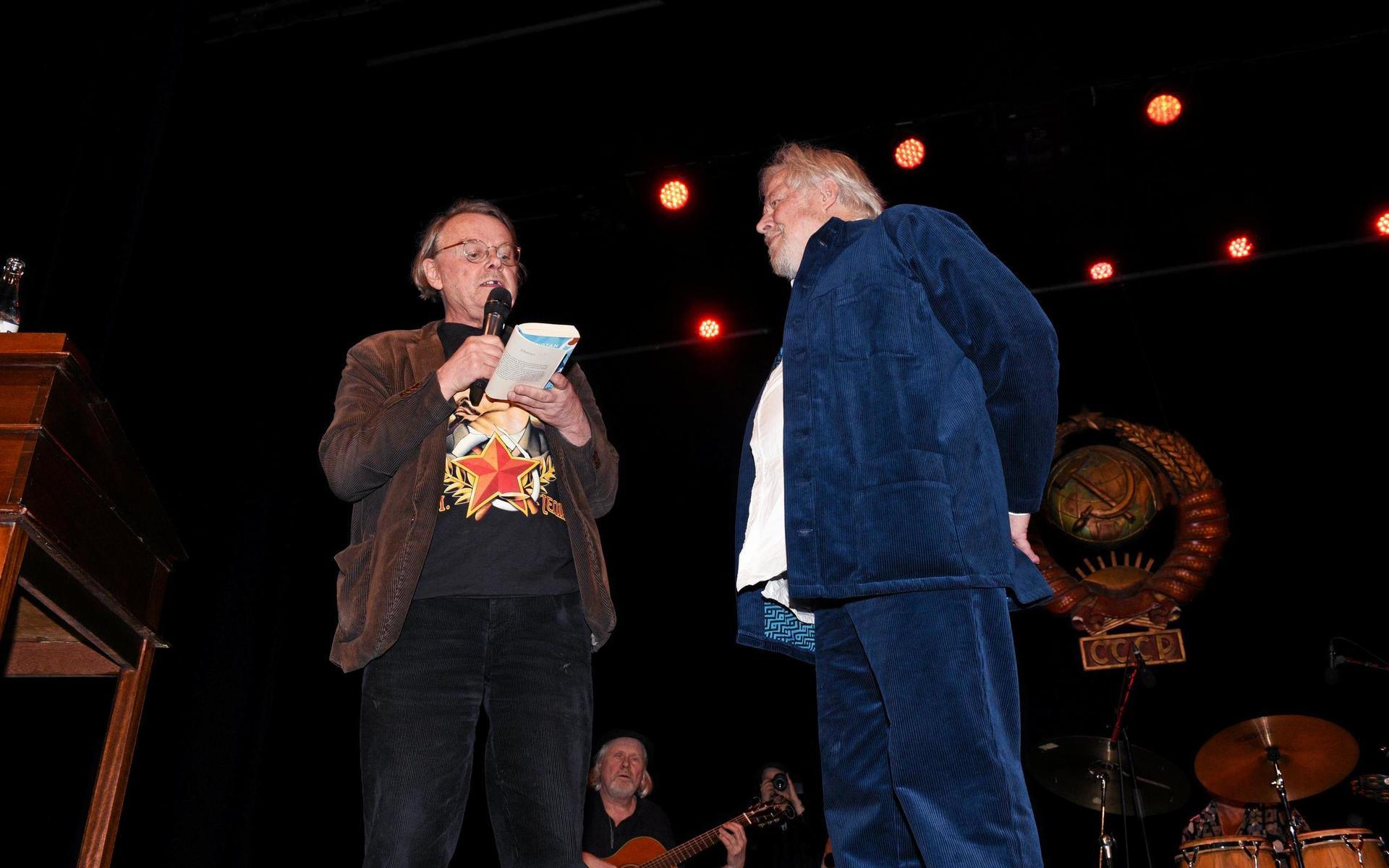 Sven Wollter tog emot Leninpriset på Varbergs teater 2018.