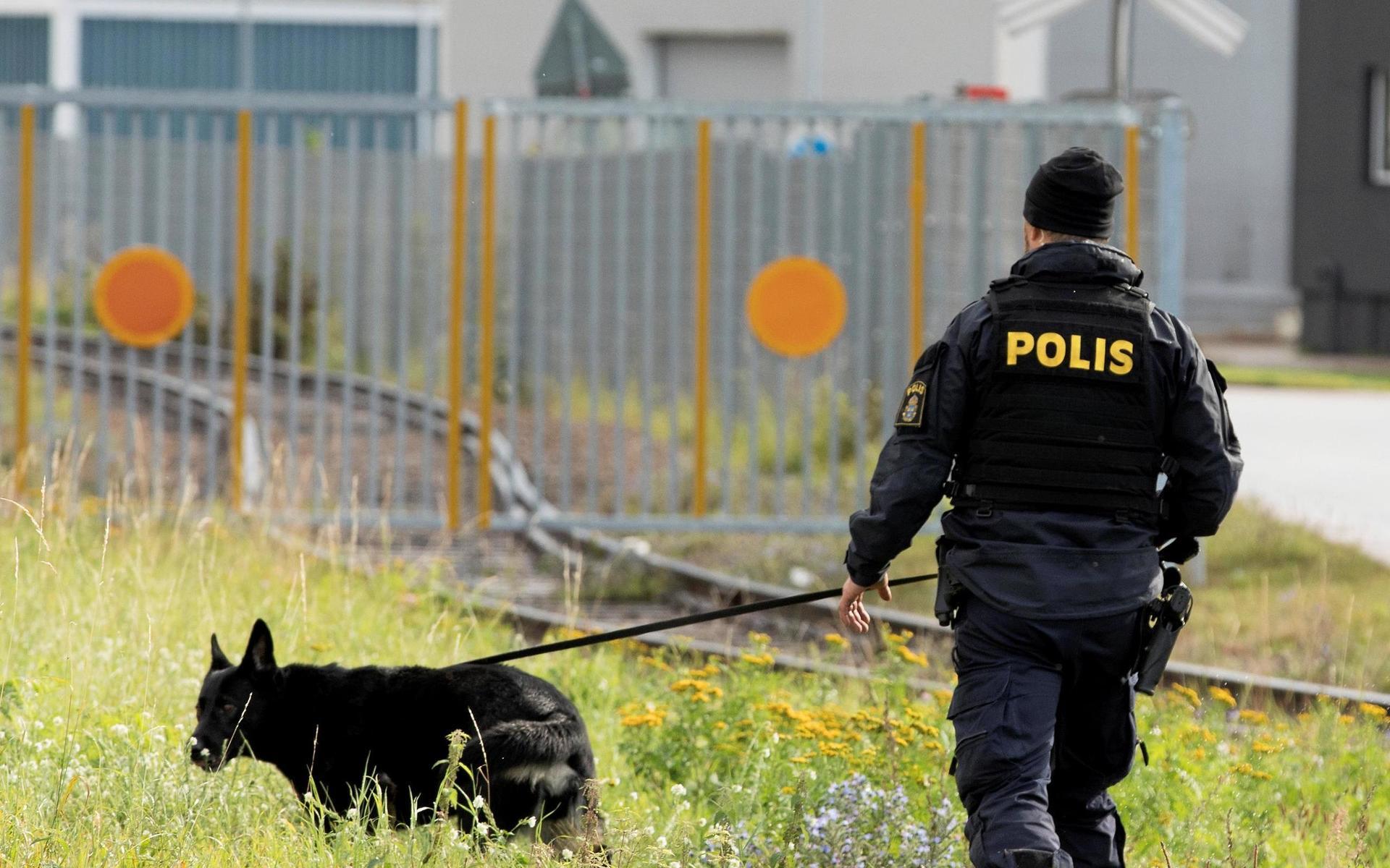 Polisen har riktat särskild uppmärksamhet mot området tvärs över Järnvägen från Arvidstorp.