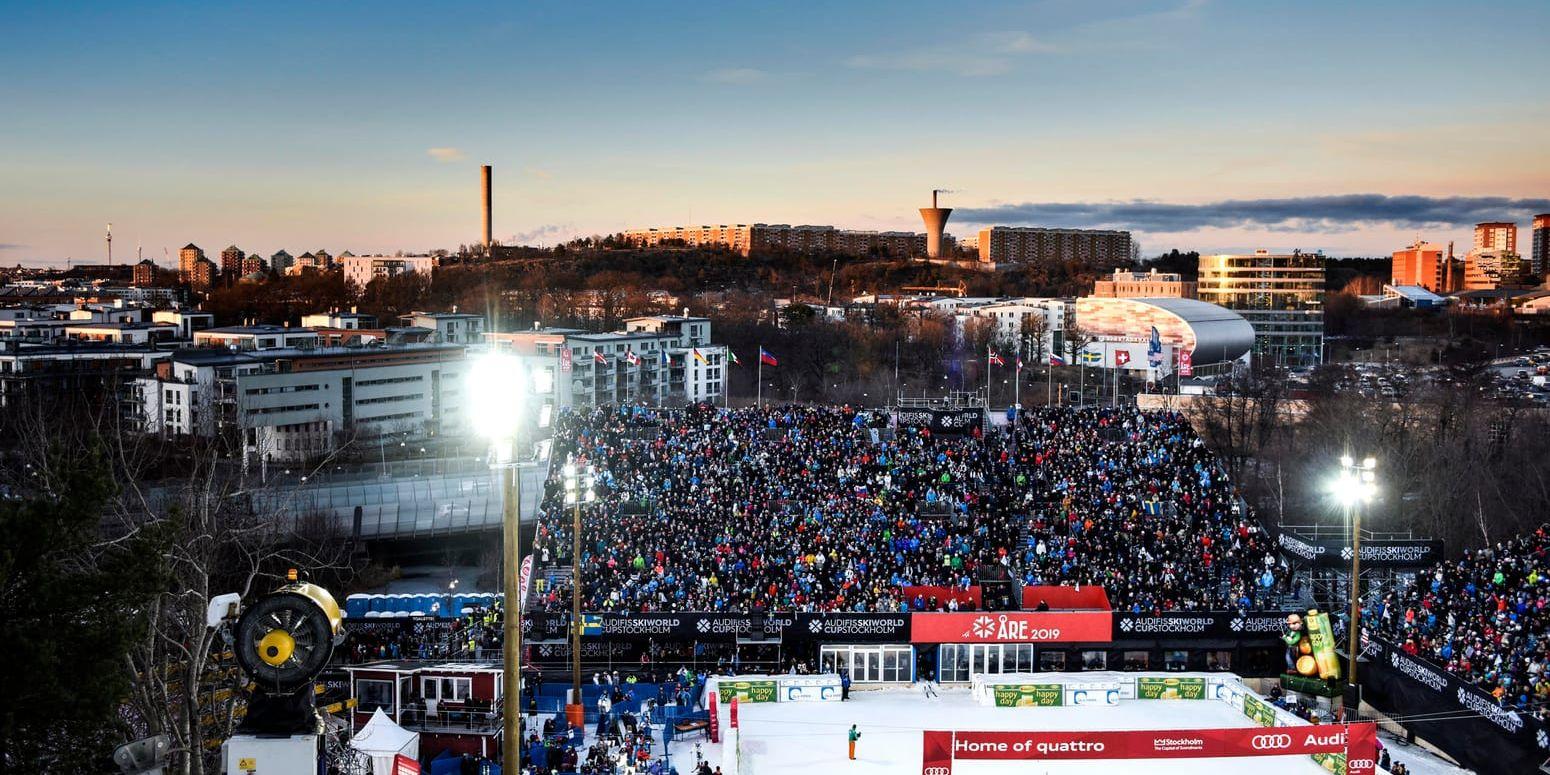 Alpina världscuptävlingar körs redan i Hammarbybacken. OS 2026 nästa? Arkivbild.