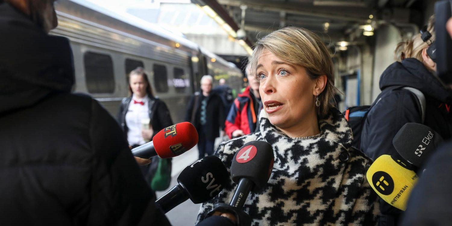 Socialminister Annika Strandhäll (S) presenterade förslaget om rökförbud på Stockholms centralstation. Arkivbild.