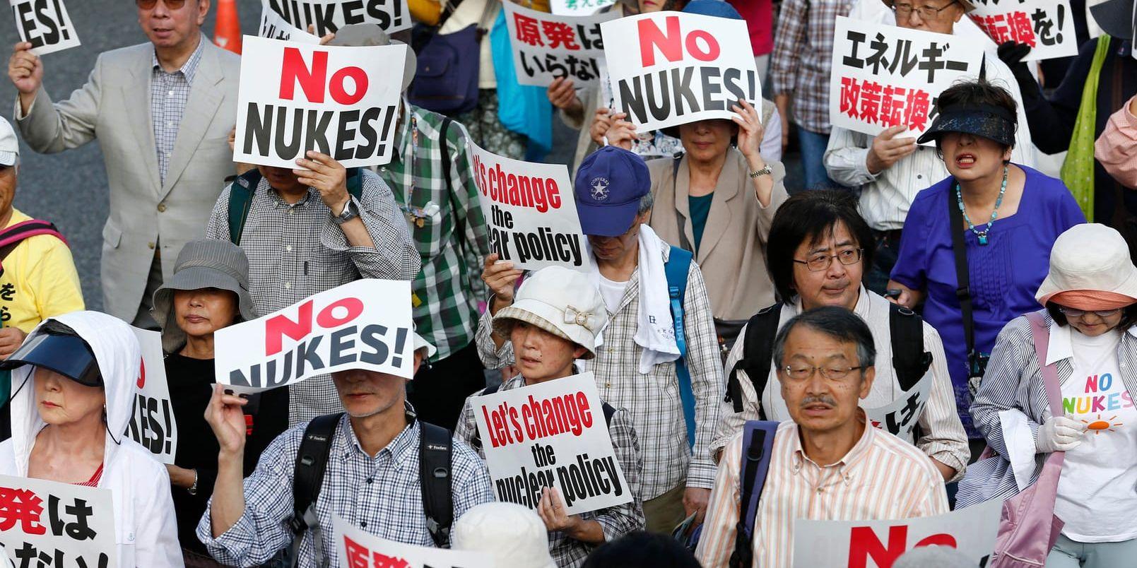 Demonstrationer mot kärnvapen i Japans huvudstad Tokyo tidigare i höstas.