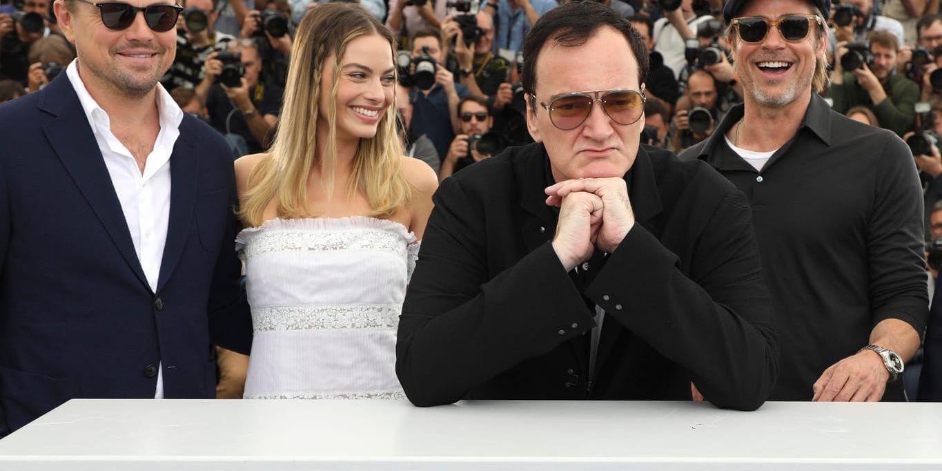 Leonardo DiCaprio, Margot Robbie och Brad Pitt spelar huvudrollerna i Quentin Tarantinos "Once upon a time in Hollywood". Arkivbild.