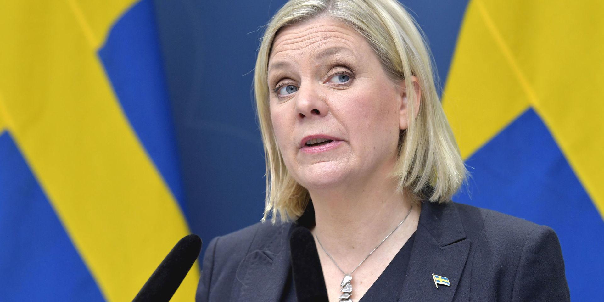 STOCKHOLM 20200415
Finansminister Magdalena Andersson (S) presenterar vårbudgeten på en pressträff i Rosenbad. Regeringen vill ha utrymme för ytterligare åtgärder för att dämpa coronakrisen.
