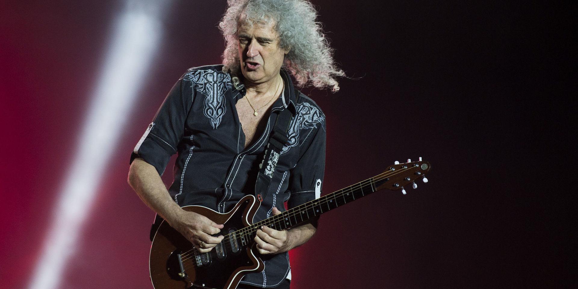 Queen-gitarristen Brian May har haft en mindre hjärtattack. Arkivbild. 