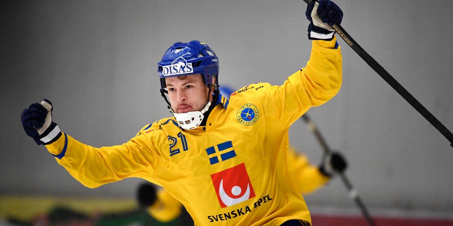 Christoffer Edlund gjorde fem mål mot Norge. Arkivbild.