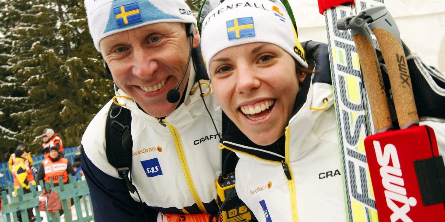 Gunde Svan är inte längre Sveriges mesta medaljör i längdskidor. Med sitt guld i OS-premiären är Charlotte Kalla nu ensam svensk åkare med 18 mästerskapsmedaljer. Arkivbild.