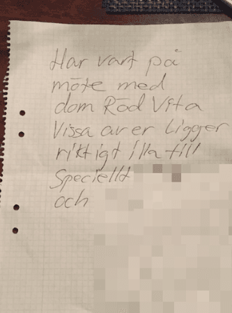 Ett av mannens brev. Bild: Polisen