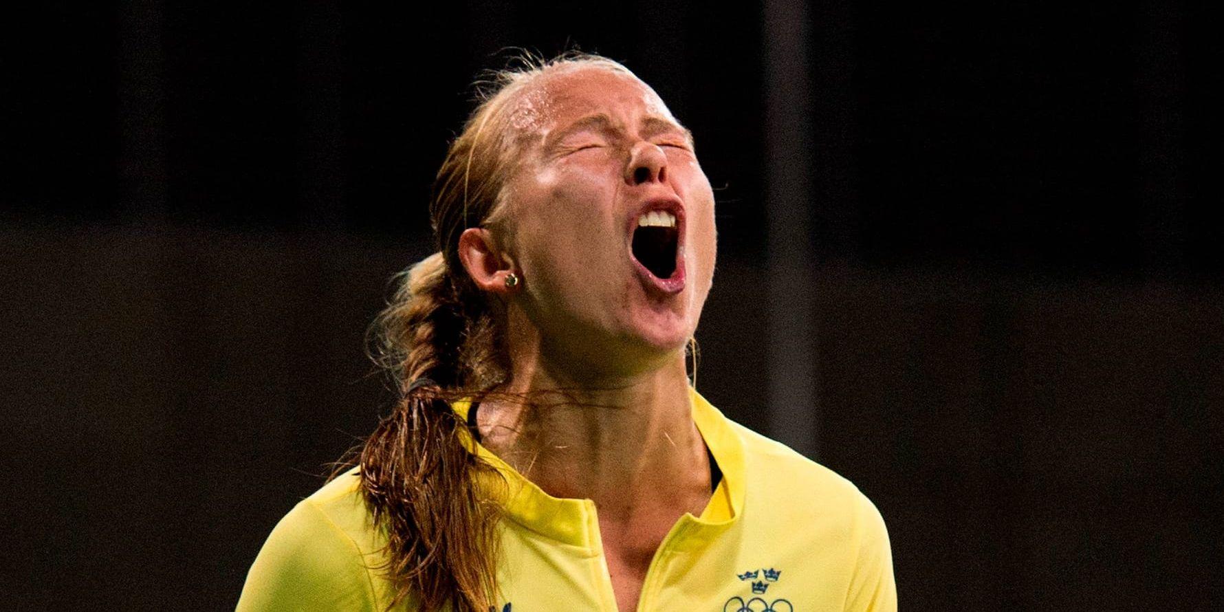 Johanna Larsson (bilden) får tufft motstånd i första omgången i Wimbledon – den tvåfaldiga mästaren Petra Kvitova. Arkivbild.