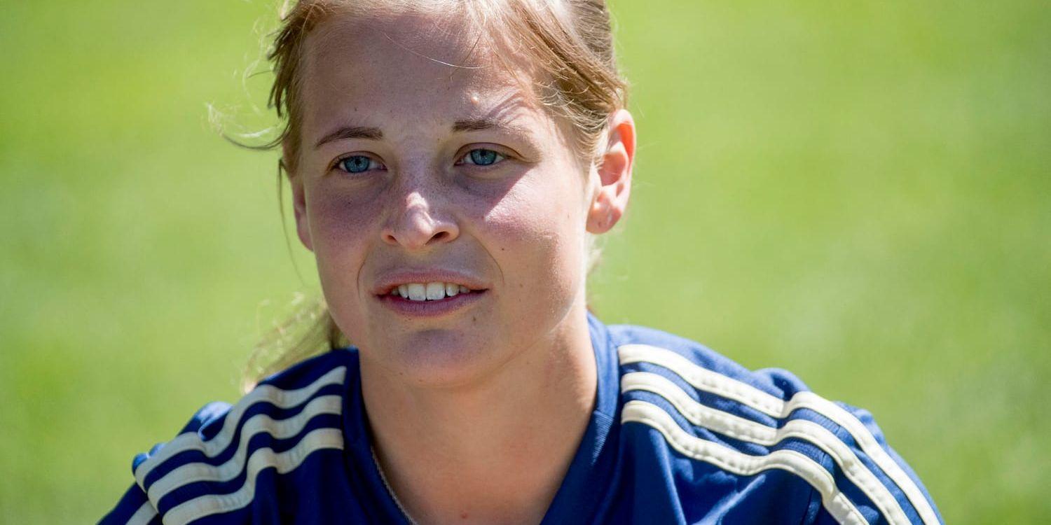 Anna Anvegård under landslagets VM-kvalsamling i Göteborg förra veckan.