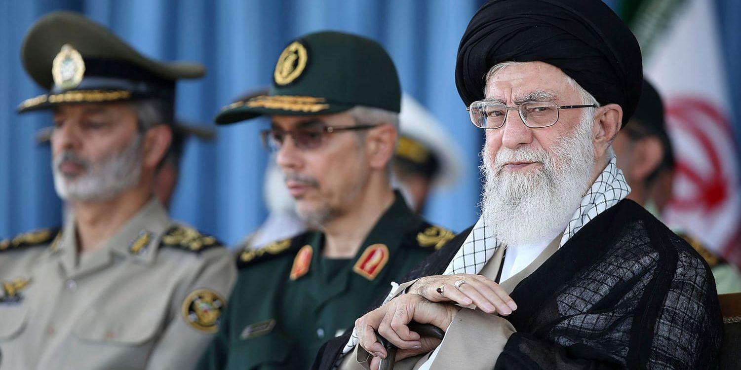 Ayatolla Ali Khamenei anklagar USA för att försöka underblåsa oroligheter och instabilitet i Iran. Arkivbild.